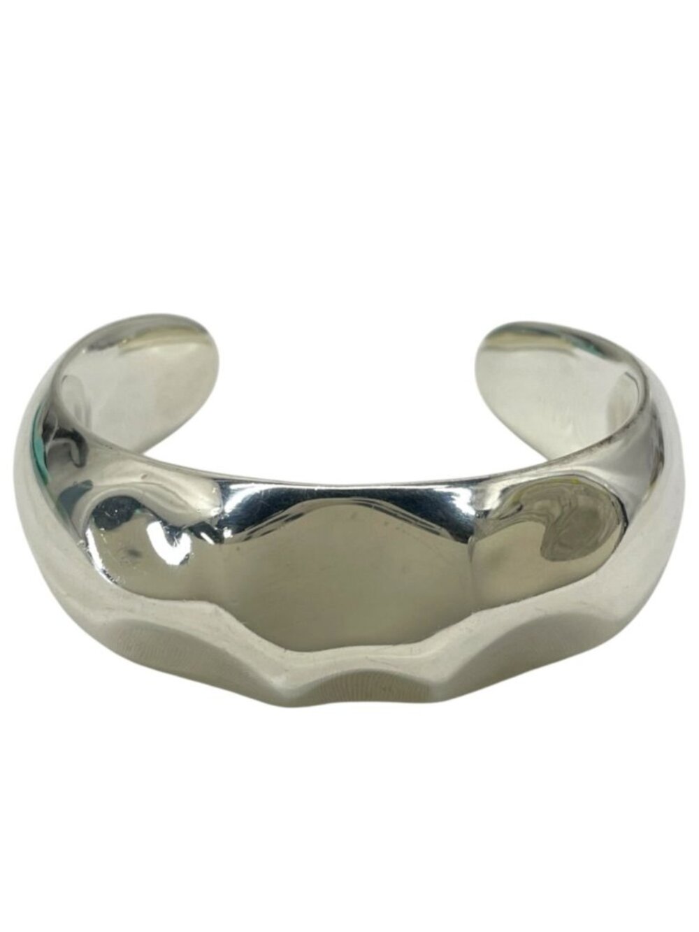 Tiffany & Co Bangle Elsa Peretti Faceted Cuff Bracelet Silver